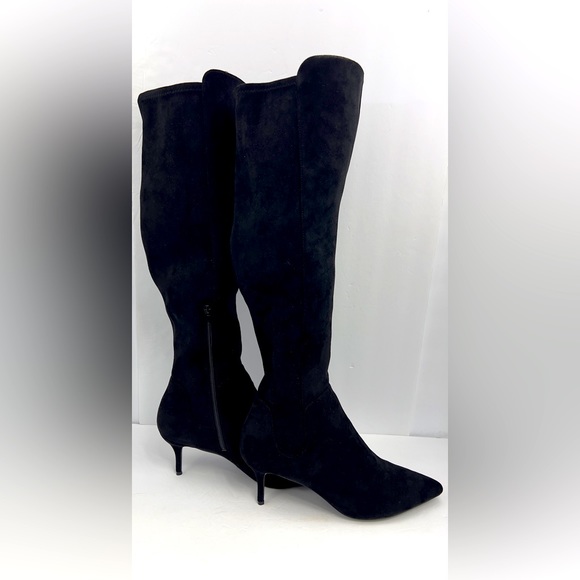 CHARLES BY CHARLES DAVID, TALL CHIC BOOTS, BLACK “TEXTILE”, SIZE 12M - Picture 4 of 12